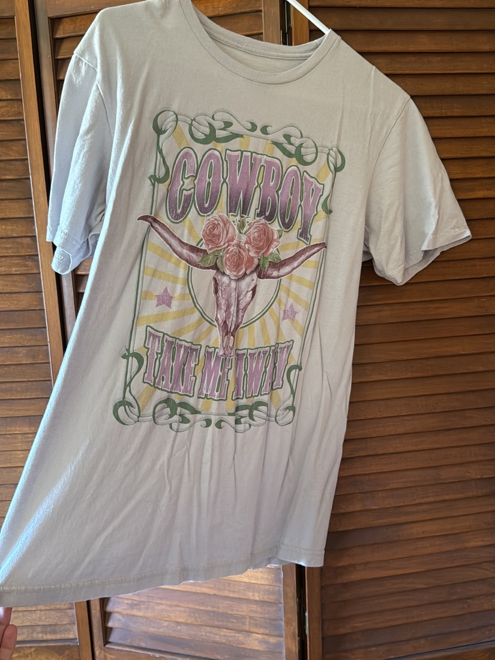 Cowboy Graphic Short-Sleeve Tee - Light Gray
